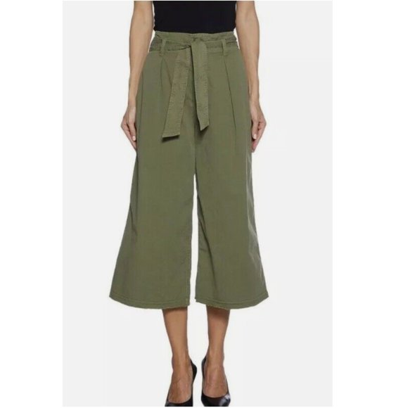 Nili Lotan Army Green Belted Wide Leg Pants "Ellie"